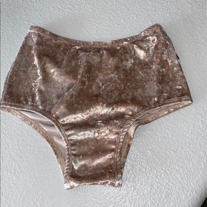 Cleo the hurricane rose gold velvet pole dance wear